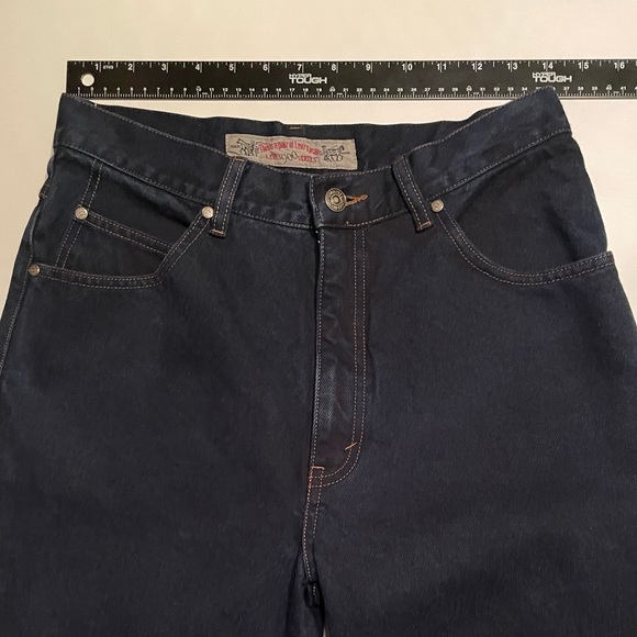 High-Rise Straight Leg Women’s Jeans - Dark Blue - Picture 11 of 16